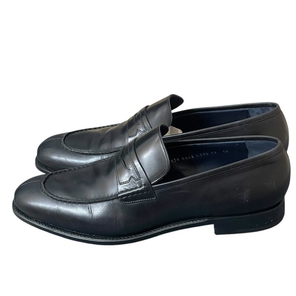 Salvatore Ferragamo Tramezza Black Leather Loafers Classic Slip-On Design SZ 13D main image 6